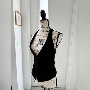 Express Design Studio V-Cut Button up Vest Top Satin back and lining